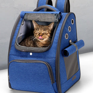 Foldable Pet Backpack Carrier With Secure Locking Zipper